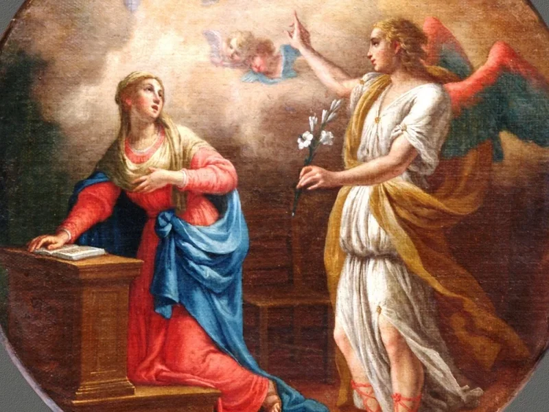 1751-Vincenzo Angelo Orelli - Annunciazione - Alzano Lombardo, Bergamo